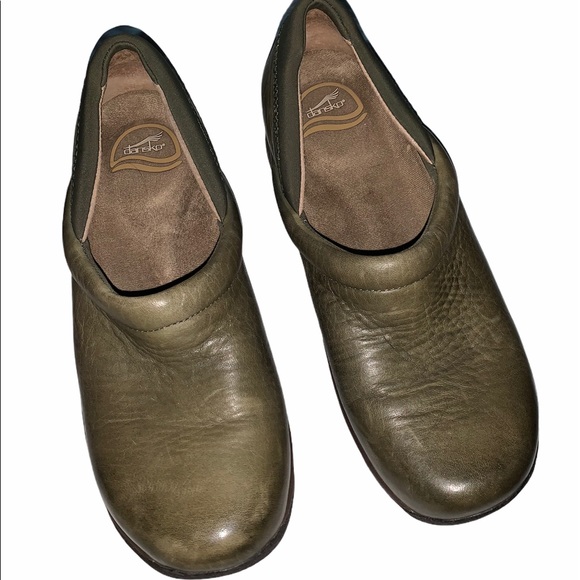 Dansko Sport Green Leather Clogs Shoes - Picture 2 of 6